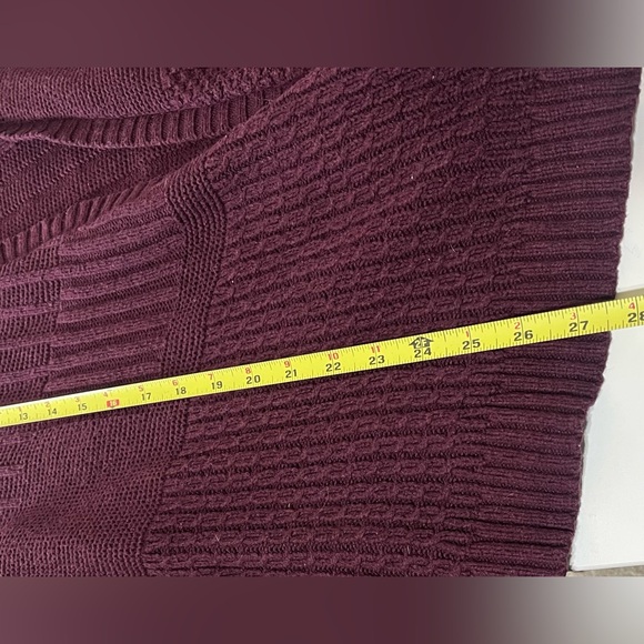 J. Jill Purple Ribbed Knit Cozy Cardigan Sweater, Classic Casual- Acadamia, Work - Picture 7 of 11